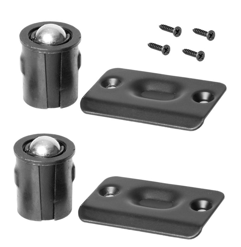 Ilyapa Ball Catch Door Hardware for Closet, French Ball Catch for Top of Door, Invisible Pantry Latch - Black 2 Pack - Image 1